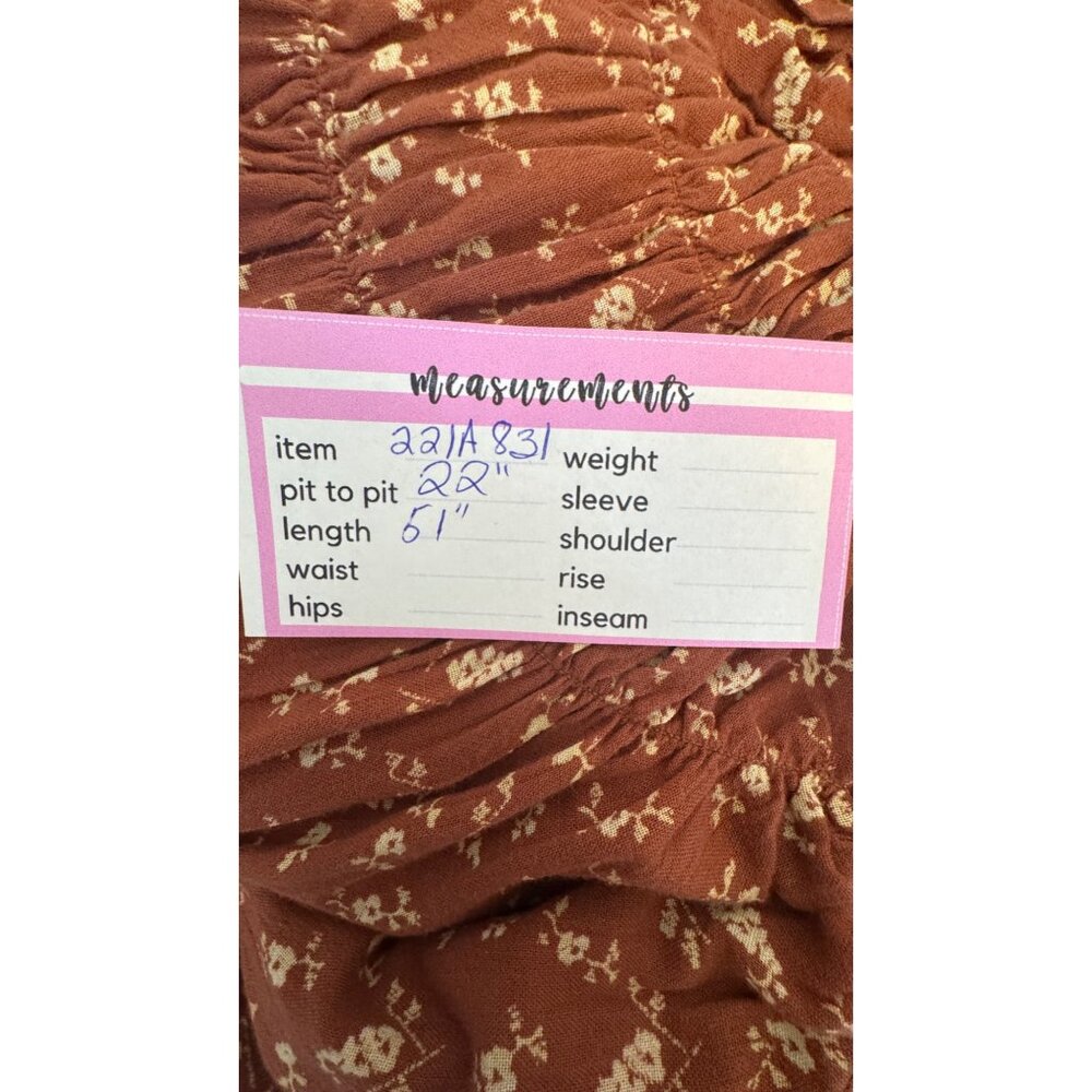 NWT Treasure & Bond L Rust/Mauve Floral Maxi Dress Adjustable Straps Open Back - Picture 12 of 16